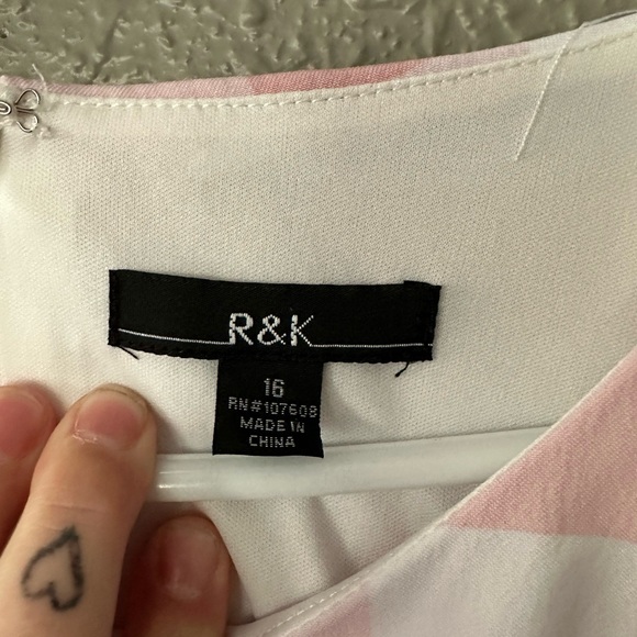 🎀 vintage Retro Pin up Gingham Pink and White Plaid Flare Sleeveless Dress 16 - Picture 5 of 13